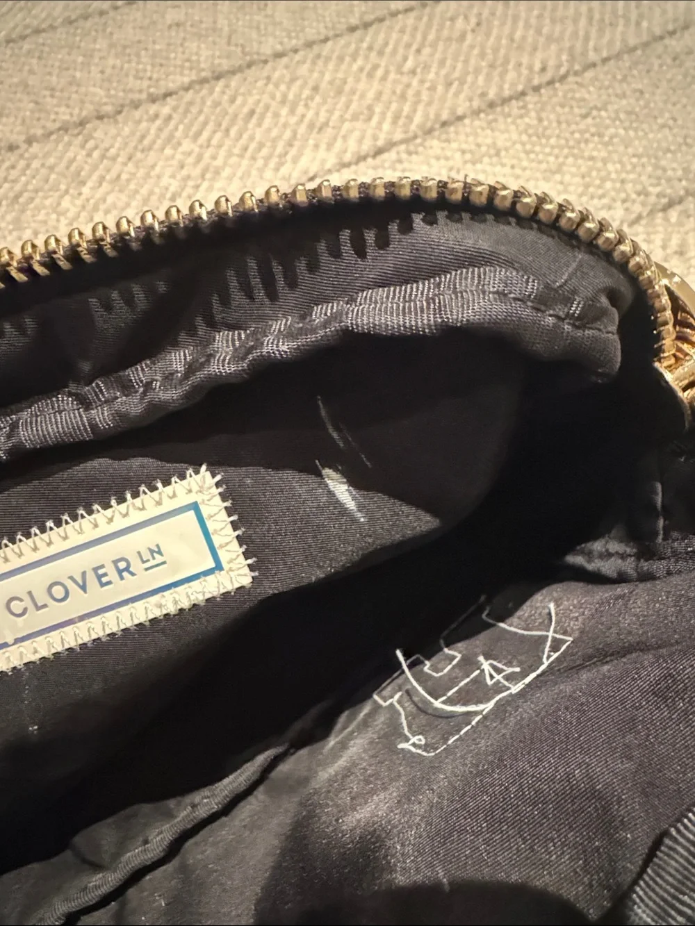 Stoney Clover Lane Cosmetic Bag with 'H' Patch in Chenille